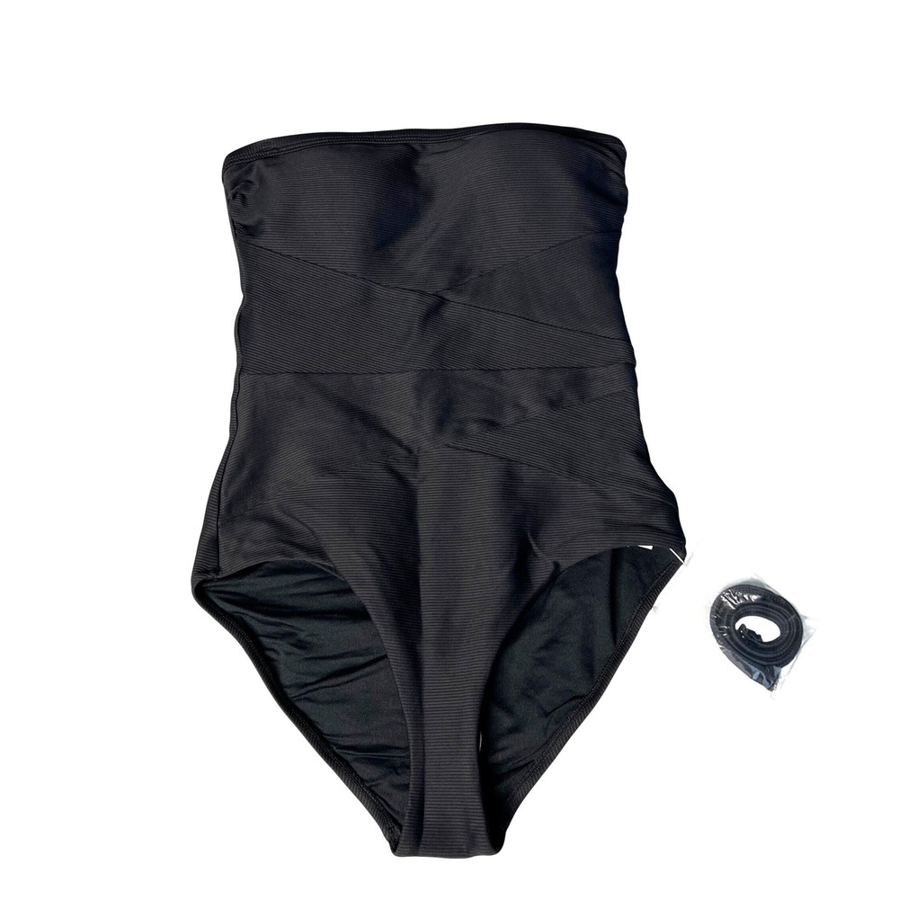 Miléa Mini Rib Strapless One Piece Swimsuit US 4 Bandeau Maillot Australia NEW